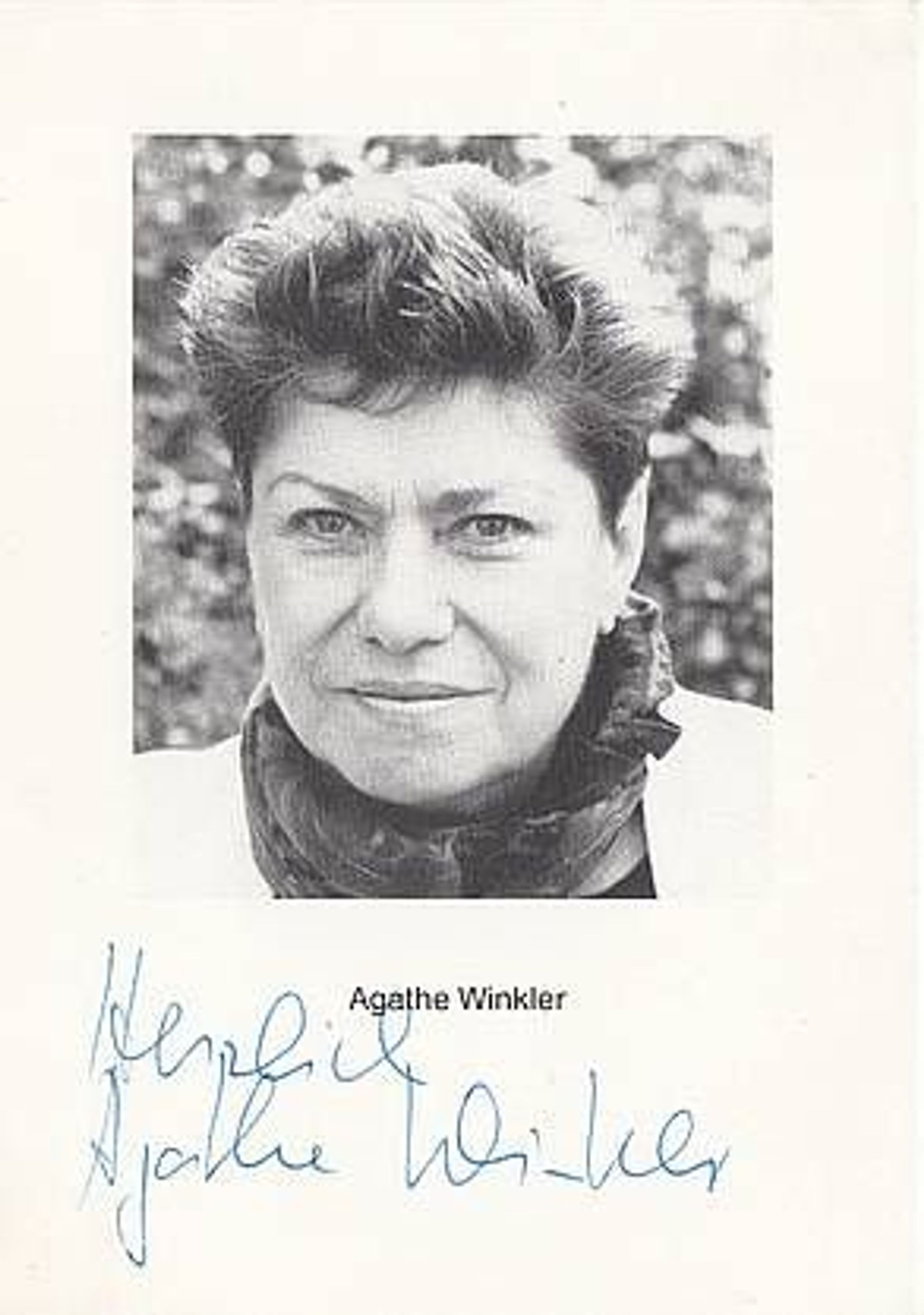 <b>Agathe Winkler</b> Autogrammkarte 80er Jahre Original Signiert + 46418 gebraucht ... - 29915479