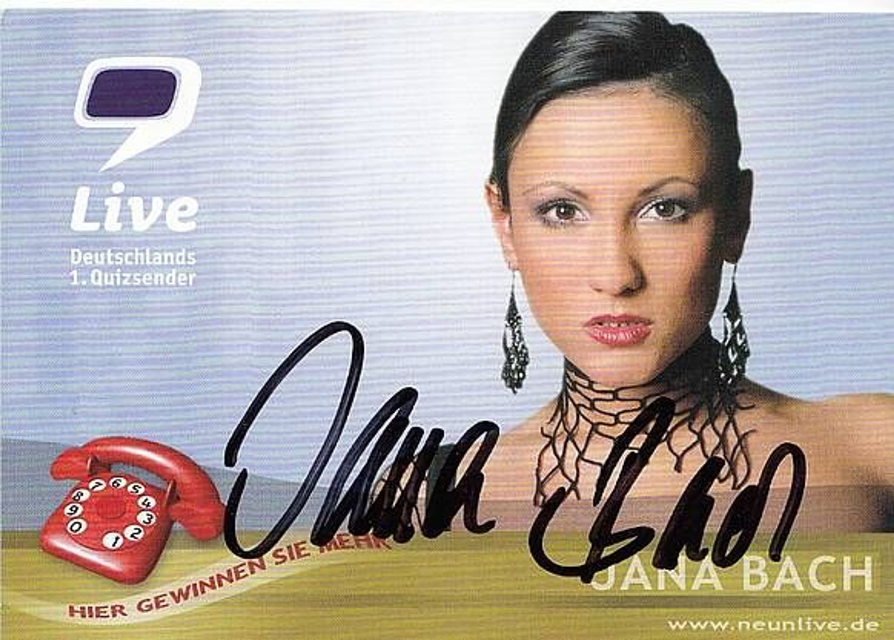<b>Jana Bach</b> Autogrammkarte Original Signiert bek. aus 9 Live + 55443 gebraucht ... - 31026504